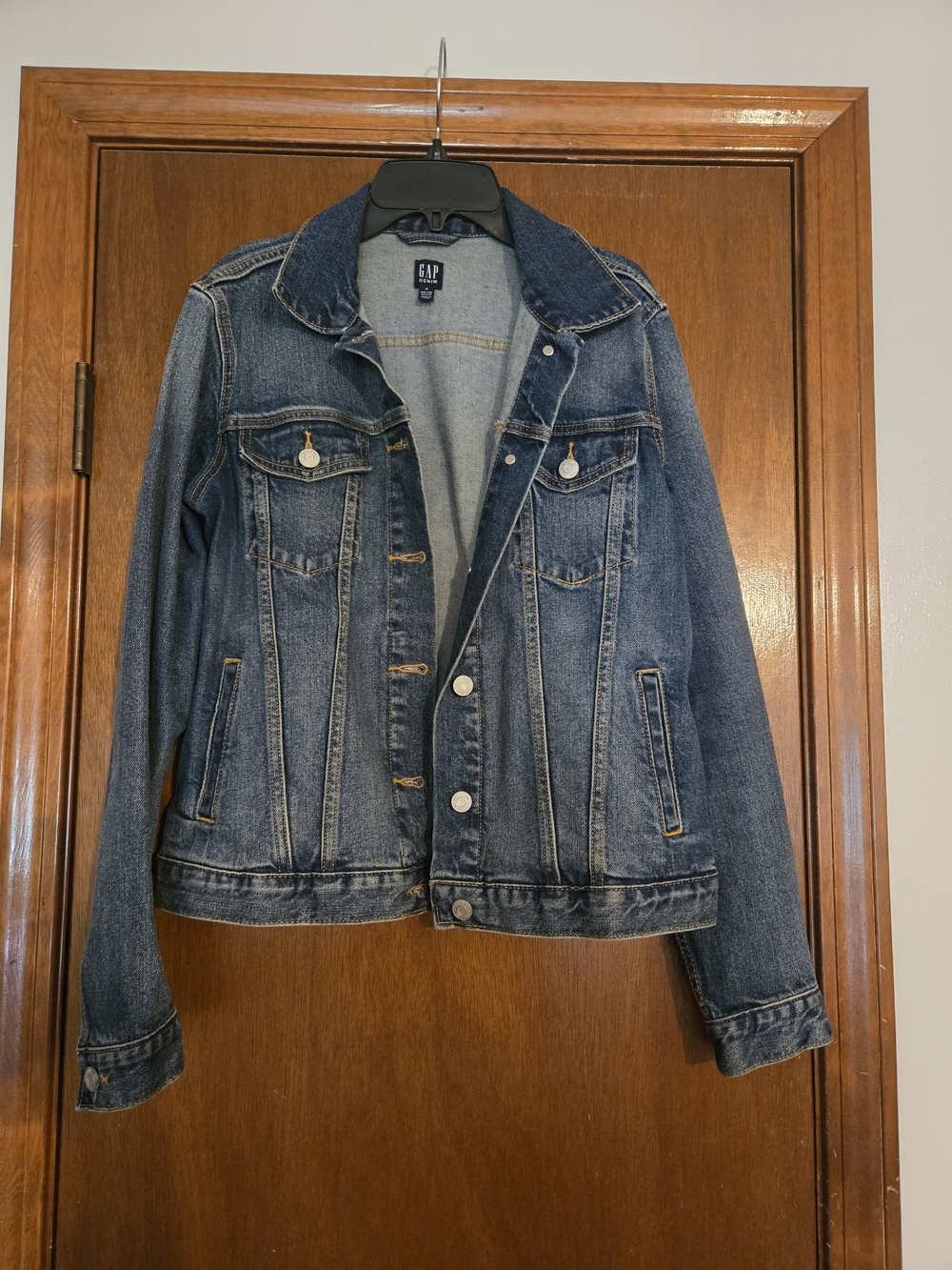 GAP Icon Dark Wash Stretch Denim Jean Jacket Women's M